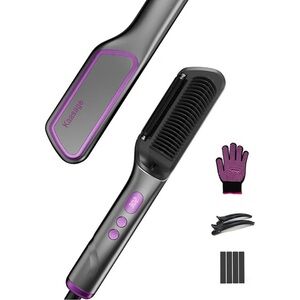 Kaasage Hair Straightening Brush, Hot Oil, 9 Temperature Ionic Comb